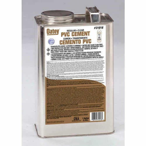 Oatey 31016 PVC Regular Clear Cement 1 Gallon - Pkg Qty 6 1 Oatey 31016 PVC Regular Clear Cement 1 Gallon - Pkg Qty 6