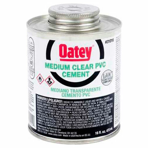 Oatey 31017 PVC Medium Clear Cement 4 oz. - Pkg Qty 24 1 Oatey 31017 PVC Medium Clear Cement 4 oz. - Pkg Qty 24