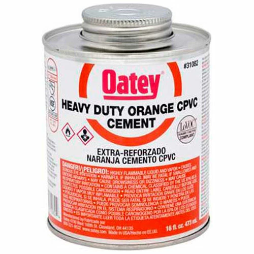 Oatey 31083 CPVC Heavy Duty Orange Solvent Cement 32 oz. - Pkg Qty 12 1 Oatey 31083 CPVC Heavy Duty Orange Solvent Cement 32 oz. - Pkg Qty 12