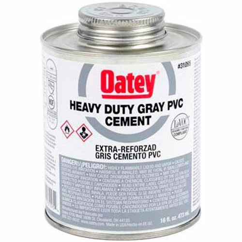 Oatey 31095 PVC Heavy Duty Gray Cement 16 oz. - Pkg Qty 24 1 Oatey 31095 PVC Heavy Duty Gray Cement 16 oz. - Pkg Qty 24