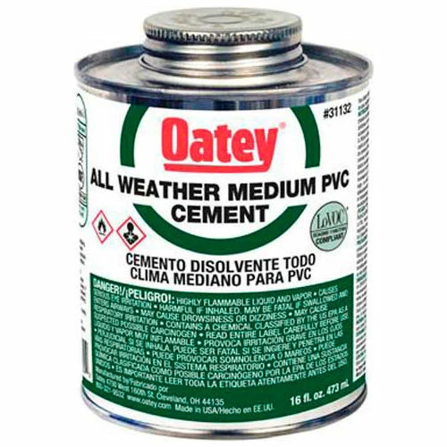 Oatey 31135 PVC All Weather Clear Cement 1 Gallon - Pkg Qty 6 1 Oatey 31135 PVC All Weather Clear Cement 1 Gallon - Pkg Qty 6