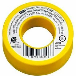 Oatey Hercules 31403 Yellow Gas Line Thread Seal Tape With PTFE 1/2" x 260" - Dispenser Pack - Pkg Qty 10