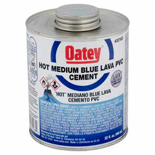 Oatey 32160 PVC Blue Lava Hot Cement 4 oz. - Pkg Qty 24 1 Oatey 32160 PVC Blue Lava Hot Cement 4 oz. - Pkg Qty 24