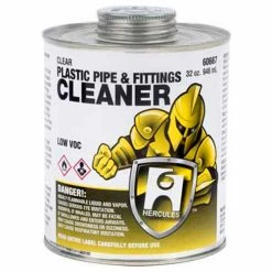 Hercules 60664 Plastic Pipe And Fittings Cleaner - Clear- Dauber In Cap 16 oz. - Pkg Qty 12