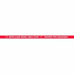 Accuform PTP302 Tough-Mark™ Heavy-Duty Message Strip, Stop Beryllium Work Area, 2"x48"