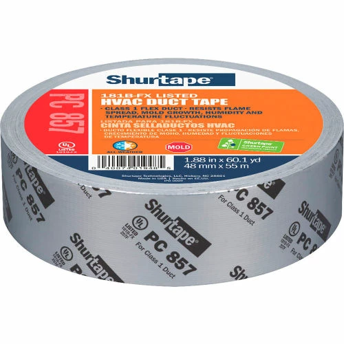 Shurtape PC 857 UL 181B-FX Listed/Printed Cloth Duct Tape 48mm x 55m - Pkg Qty 24 1 Shurtape PC 857 UL 181B-FX Listed/Printed Cloth Duct Tape 48mm x 55m - Pkg Qty 24