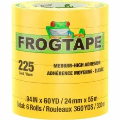 Shurtape FrogTape® Performance Grade, Moderate Temperature Masking Tape, Gold, 24mm x 55m - Case of 48