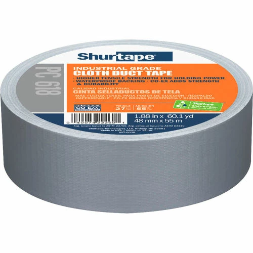 Shurtape PC 618 Performance Grade, Co-Extruded Cloth Duct Tape, 48mm x 55m - Pkg Qty 24 1 Shurtape PC 618 Performance Grade, Co-Extruded Cloth Duct Tape, 48mm x 55m - Pkg Qty 24