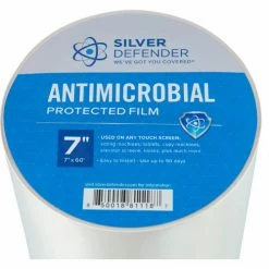 Silver Defender Antimicrobial Film Tape For Touch Screens, 60'H x 7"W Clear -Adhesives, Sealants & Tape Sales 2022 Silver Defender NEW LABELS00875
