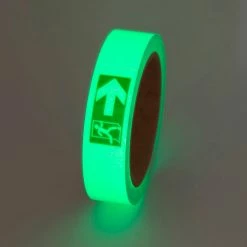 Incom Manufacturing Safety Glow Photoluminescent Tape, Exit Right, 1"W x 30'L Roll, GT130EXR