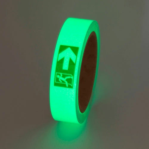 Incom Manufacturing Safety Glow Photoluminescent Tape, Exit Right, 1"W x 30'L Roll, GT130EXR 1 Incom Manufacturing Safety Glow Photoluminescent Tape, Exit Right, 1"W x 30'L Roll, GT130EXR