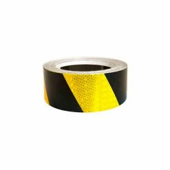 Incom Manufacturing Super Brite Reflective Tape, Yellow/Black, 2"W x 30'L Roll, HRT230YB -Adhesives, Sealants & Tape Sales 2022 TOA HRT230YB