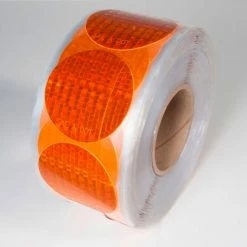 Incom Manufacturing Reflective Marking Tape, Amber, 3"Dia. Circle, 50/Roll, RR350AM
