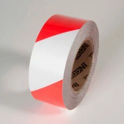 Incom Manufacturing Tuff Mark Tape, Red/White, 2"W x 100'L Roll, TM1202RW