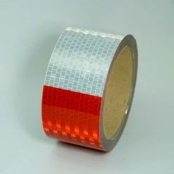 Incom Manufacturing Conspicuity DOT-C2 Reflective Tape, Red/White, 2"W x 30'L Roll, V57203SR