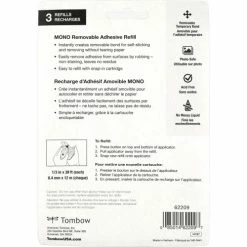 Tombow® mono® Adhesive Roller Refill, Removable, 3/PK -Adhesives, Sealants & Tape Sales 2022 TOM62209 07