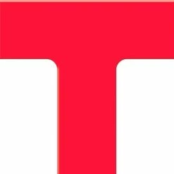 Accuform PTP207RD Tough-Mark™ Heavy-Duty Floor Marking Shape, 6"x6" T-Corner, Red