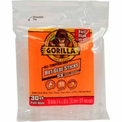 Gorilla Hot Glue Sticks, 4" Full, 30 per Pack - Pkg Qty 6