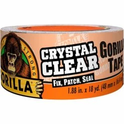 Gorilla Crystal Clear Duct Tape, 1.88" x 18 yd. - Pkg Qty 6