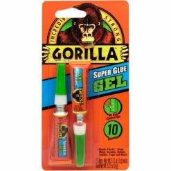 gorilla Super Glue Gel 2-3G Tubes 10PC Display - Pkg Qty 6