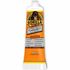 Gorilla Heavy Duty Construction Adhesive Tube, White, 2.5 oz. - Pkg Qty 6