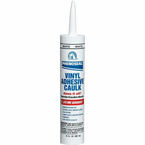 PHENOSEAL® Does It All® Vinyl Adhesive Caulk - 10 oz., White - 5113600005 - Pkg Qty 12 1 PHENOSEAL® Does It All® Vinyl Adhesive Caulk - 10 oz., White - 5113600005 - Pkg Qty 12