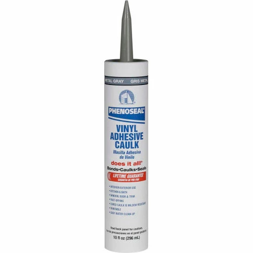 PHENOSEAL® Does It All® Vinyl Adhesive Caulk - 10 oz., Metal Gray - 5113604102 - Pkg Qty 12 1 PHENOSEAL® Does It All® Vinyl Adhesive Caulk - 10 oz., Metal Gray - 5113604102 - Pkg Qty 12
