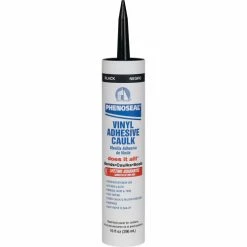 PHENOSEAL® Does It All® Vinyl Adhesive Caulk - 10 oz., Black - 5113606102 - Pkg Qty 12