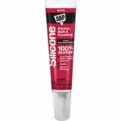 DAP Products DAP® Kitchen & Bath 100% Silicone Rubber Sealant - 2.8 oz., White - 7079800750 - Pkg Qty 6