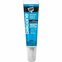 DAP Products DAP® Window, Door & Siding 100% Silicone Rubber Sealant - 2.8 oz., White - 7079800752 - Pkg Qty 6