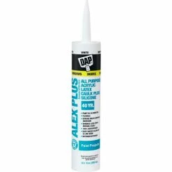 DAP Products DAP® ALEX PLUS® Acrylic Latex Caulk Plus Silicone - 10.1 oz., White - 7079818152 - Pkg Qty 12