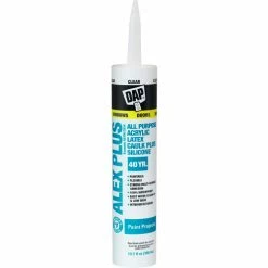 DAP Products DAP® ALEX PLUS® Acrylic Latex Caulk Plus Silicone - 10.1 oz., Clear - 7079818156 - Pkg Qty 12