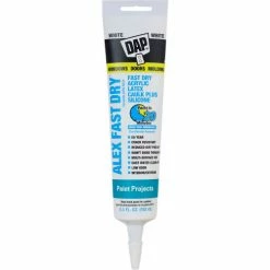 DAP Products DAP® ALEX FAST DRY® Acrylic Latex Caulk Plus Silicone - 5.5 oz., White - 7079818408 - Pkg Qty 6