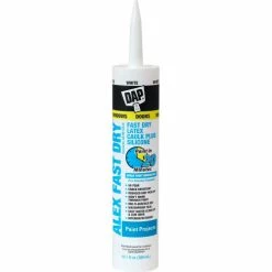DAP Products DAP® ALEX FAST DRY® Acrylic Latex Caulk Plus Silicone - 10.1 oz., White - 7079818425 - Pkg Qty 12