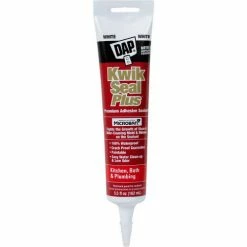 DAP Products DAP® KWIK SEAL PLUS® Adhesive Sealant w/ MICROBAN® - 5.5 oz., Gloss White -7079818526 - Pkg Qty 12
