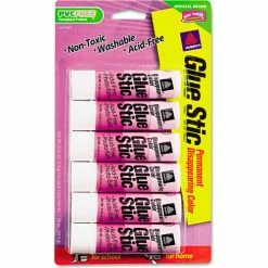 Avery® Permanent Glue Stics, Purple Application, .26 oz, 6/Pack