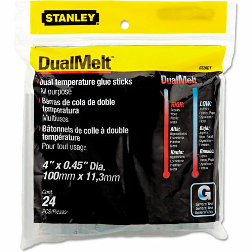Stanley Bostitch® Dual Temperature Glue Sticks, 4 in Stick, 24/Pack 1 Stanley Bostitch® Dual Temperature Glue Sticks, 4 in Stick, 24/Pack