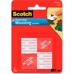 Scotch® Precut Foam Mounting 1" Squares, Double-Sided, Removable, 16/Pack