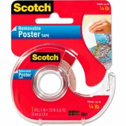 Scotch® Wallsaver Removable Poster Tape, Double-Sided, 3/4" x 150", w/Dispenser