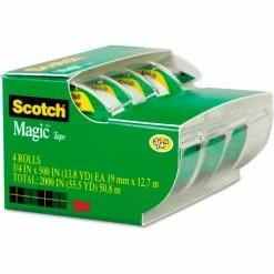 Scotch® Magic Tape & Refillable Dispenser, 3/4" x 300", 1" Core, 4/Pack