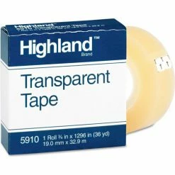 Highland™ Transparent Tape, 3/4" x 1296", 1" Core, Clear