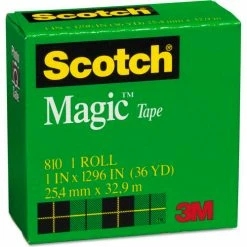 Scotch® Magic Tape, 1" x 1296", 1" Core, Clear