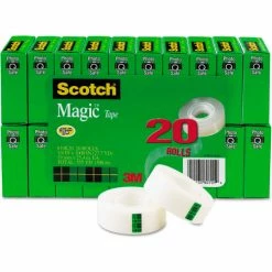 Scotch® Magic Tape Value Pack, 3/4" x 1000", 1" Core, Clear, 20/Pack