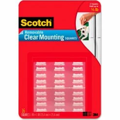 Scotch® Mounting Squares, Precut, Removable, 11/16" x 11/16", Clear, 35/Pack