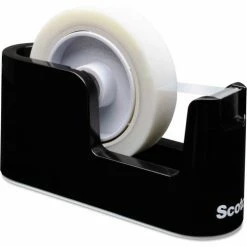 Scotch® Heavy Duty Weighted Desktop Tape Dispenser, 3" core, Plastic, Black