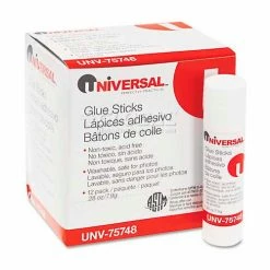 Universal Permanent Glue Stick, .28 oz, Stick, Clear, 12/Pack