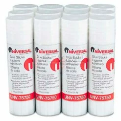 Universal Permanent Glue Stick, .74 oz, Stick, Clear, 12/Pack