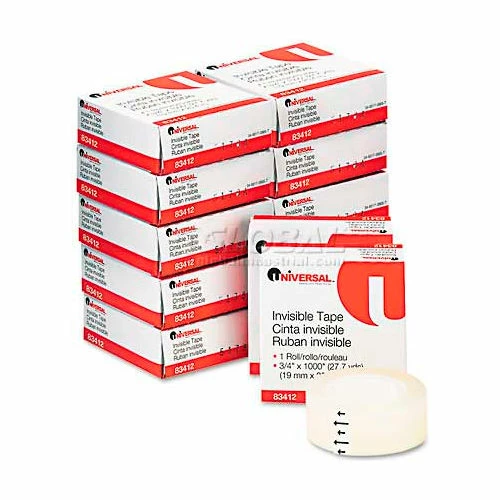 Universal Invisible Tape, 3/4" x 1000", 1 Core, 12/Pack 1 Universal Invisible Tape, 3/4" x 1000", 1 Core, 12/Pack