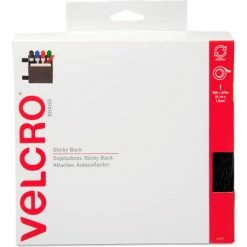 Velcro Brand VELCRO® Brand Sticky-Back Hook and Loop Fasteners in Dispenser, 3/4 Inch x 30 ft. Roll, Black