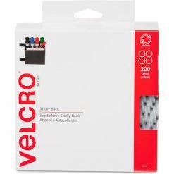 Velcro Brand VELCRO® Brand Sticky-Back® Fasteners, 3/4" dia. Coins, White, 200/BX
